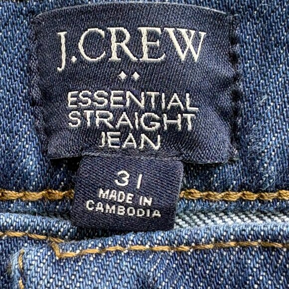 J.Crew Jeans Womens‎ 31 Blue 25.5L Whiskers Essential Straight Denim causal - Picture 4 of 12